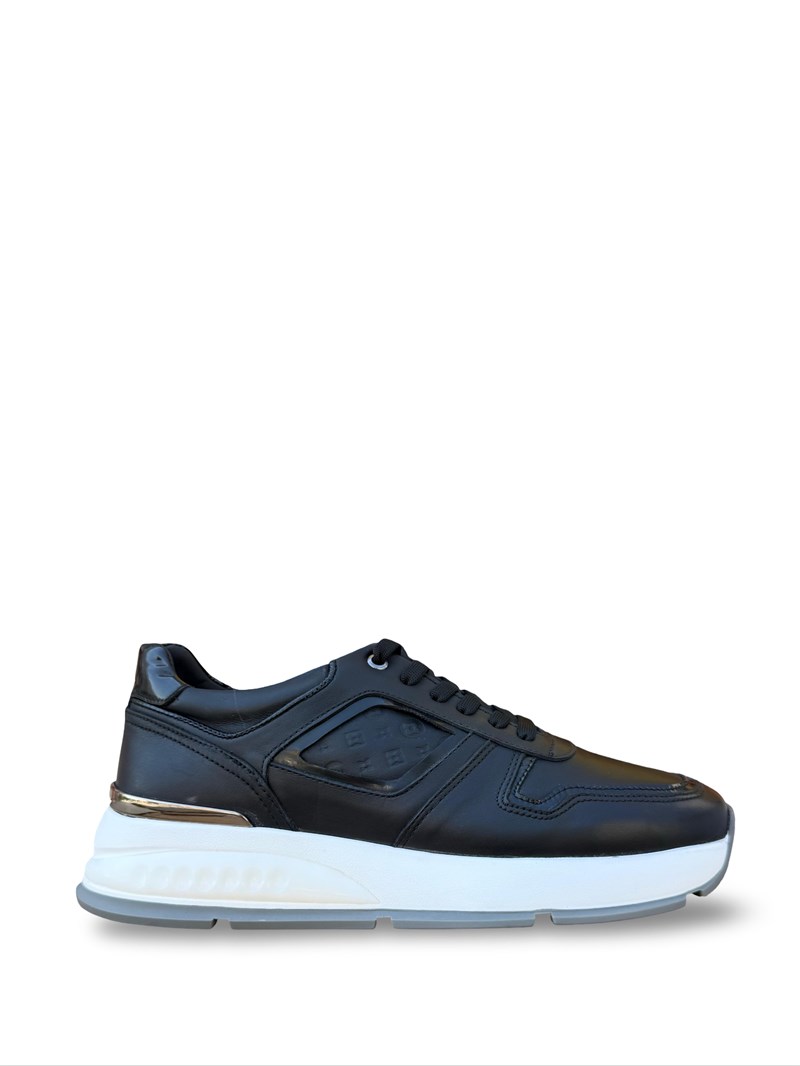 Yalınayak M23259 Hakiki Deri Eva Taban Erkek Sneaker Siyah