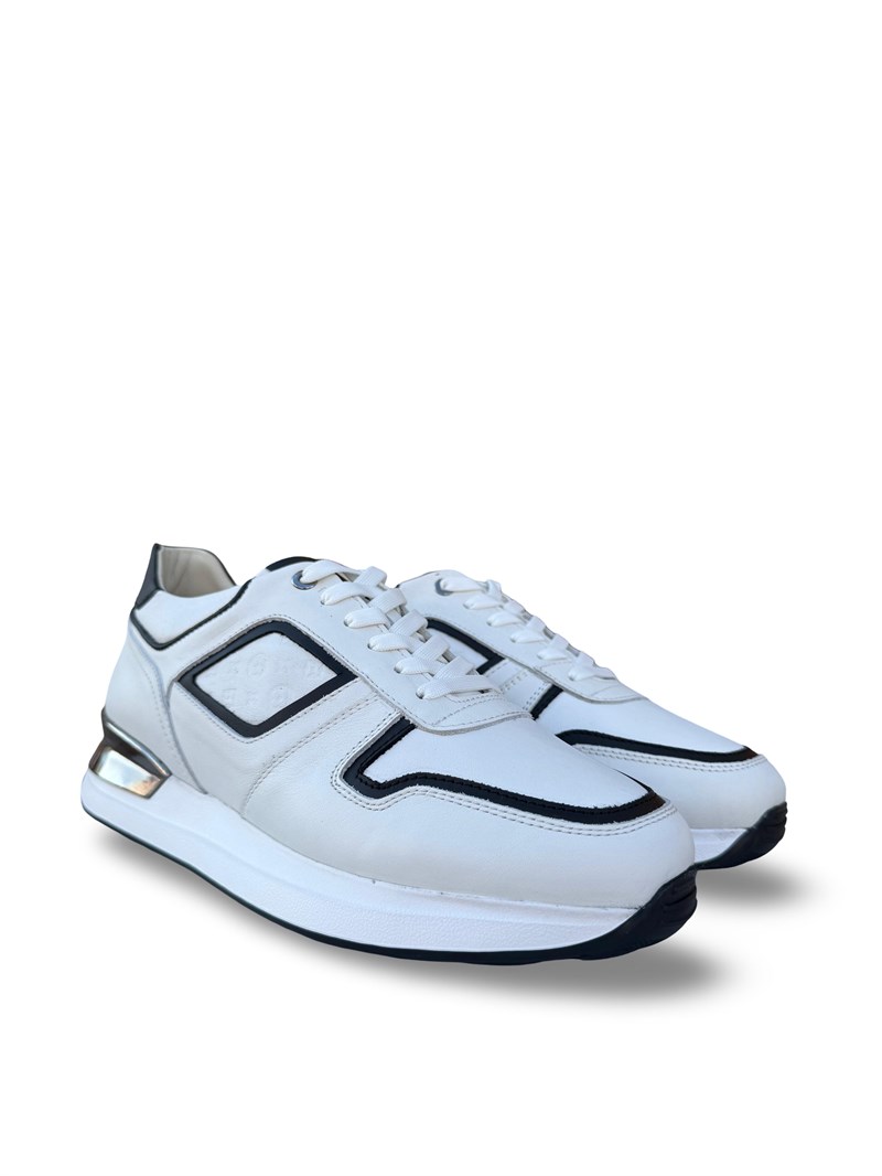 Yalınayak M23259 Hakiki Deri Eva Taban Erkek Sneaker Beyaz