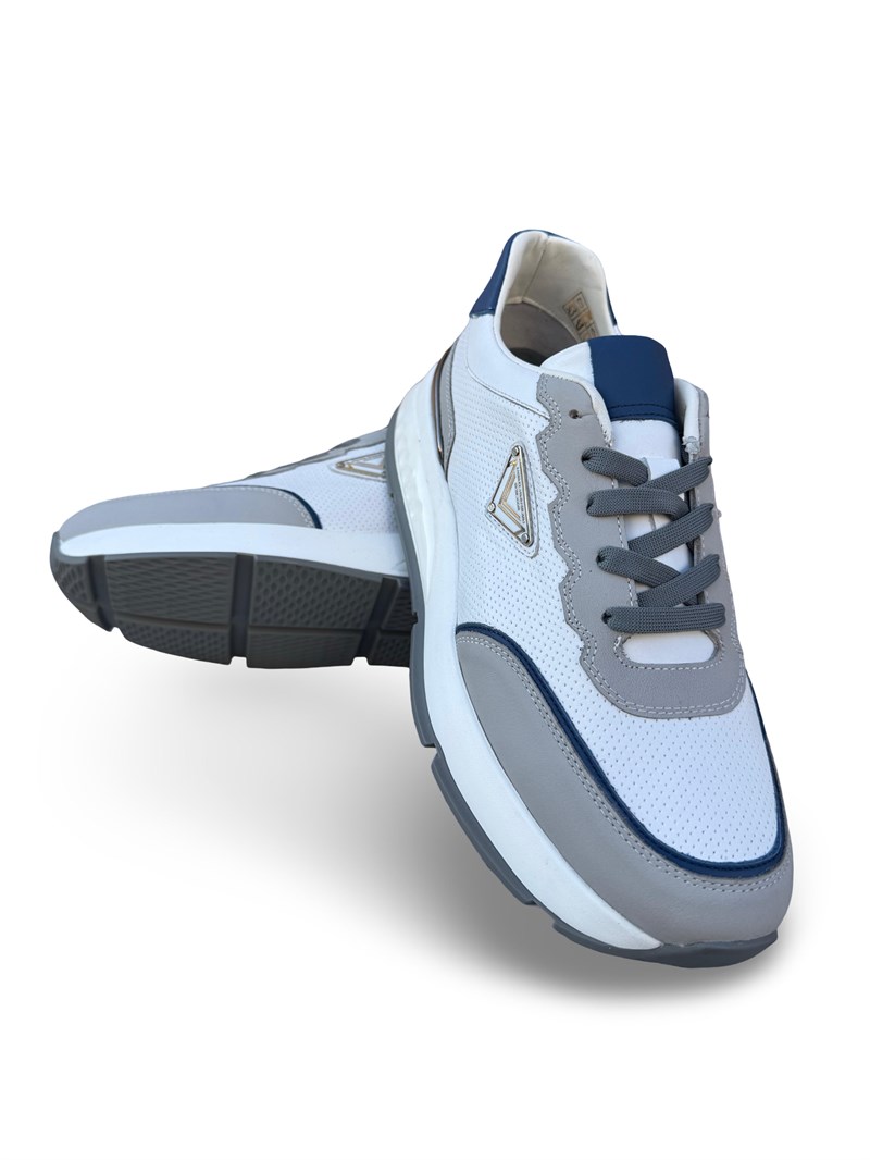 Yalınayak M23301 Hakiki Deri Eva Taban Erkek Sneaker Beyaz
