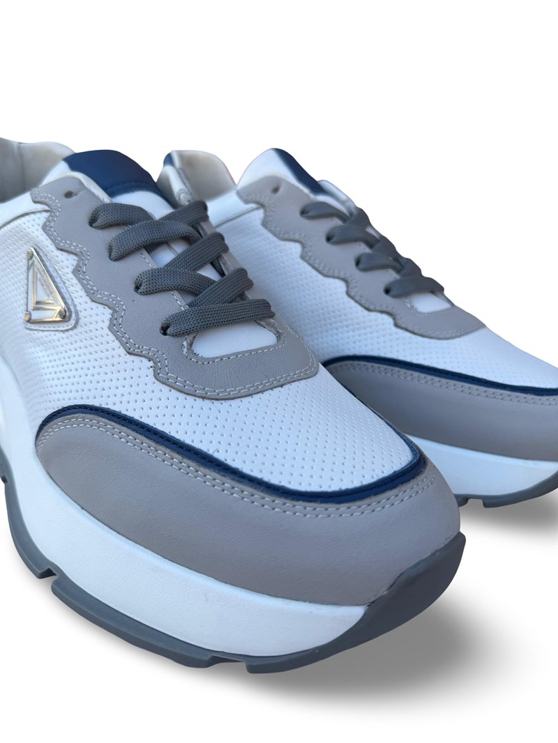 Yalınayak M23301 Hakiki Deri Eva Taban Erkek Sneaker Beyaz