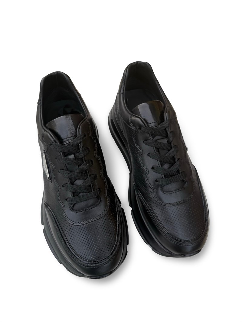 Yalınayak M23301 Hakiki Deri Eva Taban Erkek Sneaker Siyah
