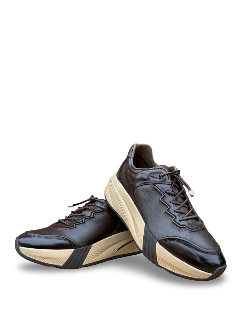 Yalınayak M24163 Hakiki Deri Comfort Taban Erkek Casual Ayakkabı Kahve