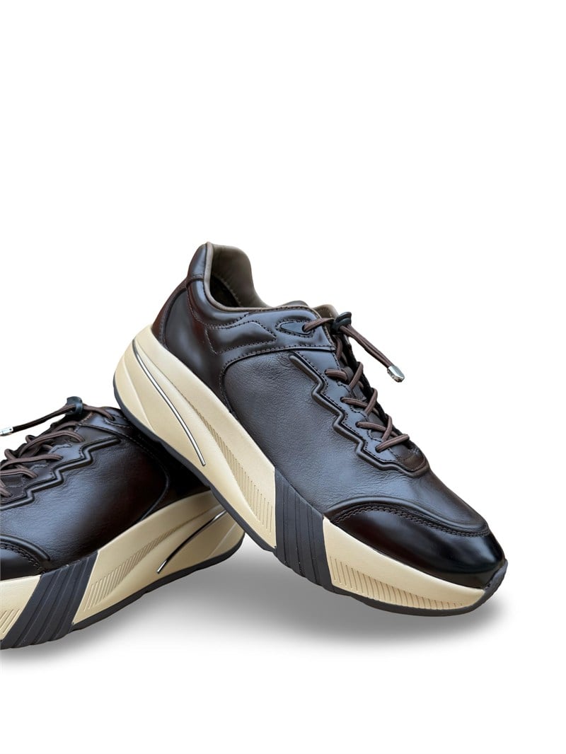 Yalınayak M24163 Hakiki Deri Comfort Taban Erkek Casual Ayakkabı Kahve