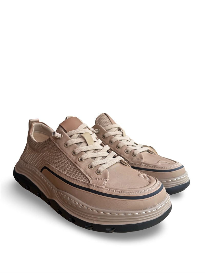 Yalınayak M53795 Erkek Comfort Taban Sneaker Spor Bej