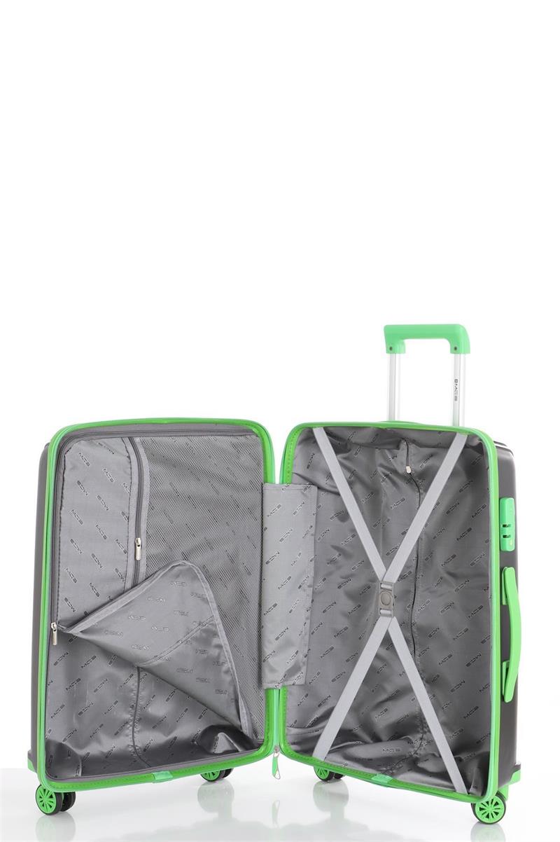 Yalınayak McsV305S Kabin Boy Valiz Siyah Yeşil