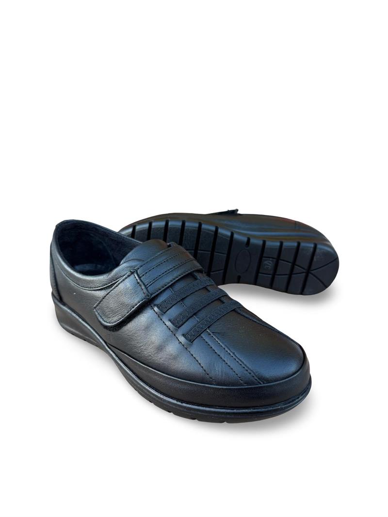 Yalınayak P7679 Hakiki Deri Comfort Taban Kadın Ayakkabı Siyah
