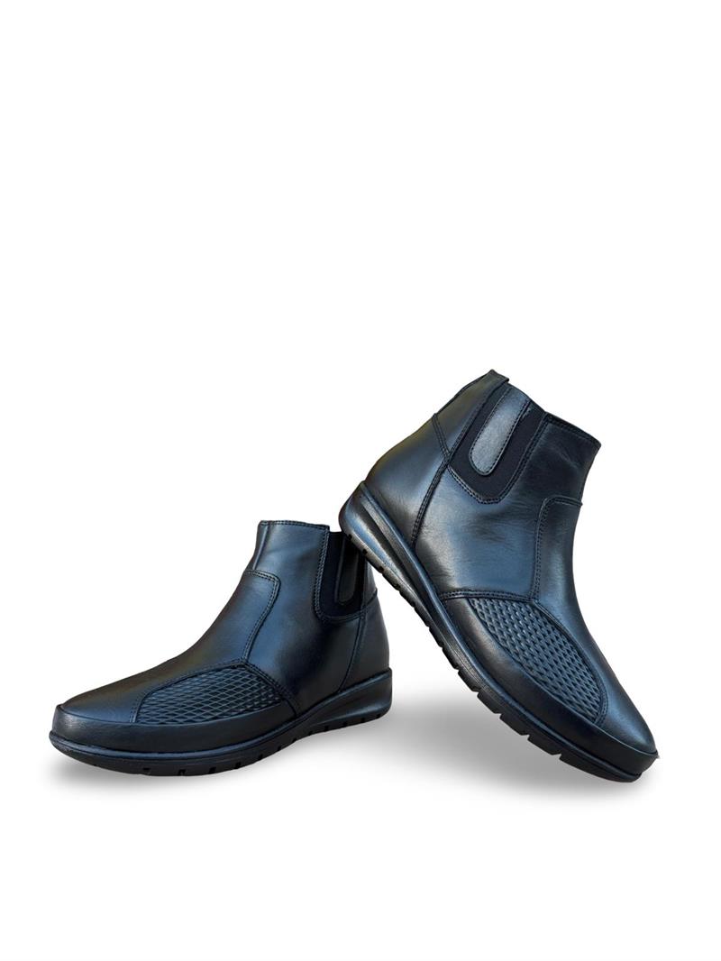 Yalınayak P7690 Hakiki Deri Comfort Taban Kadın Bot Siyah