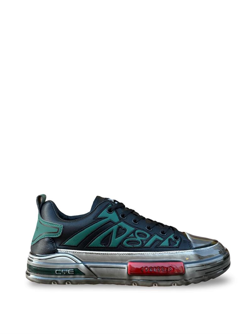 Yalınayak PE056 Hakiki Deri Aır Taban Erkek Sneaker Siyah