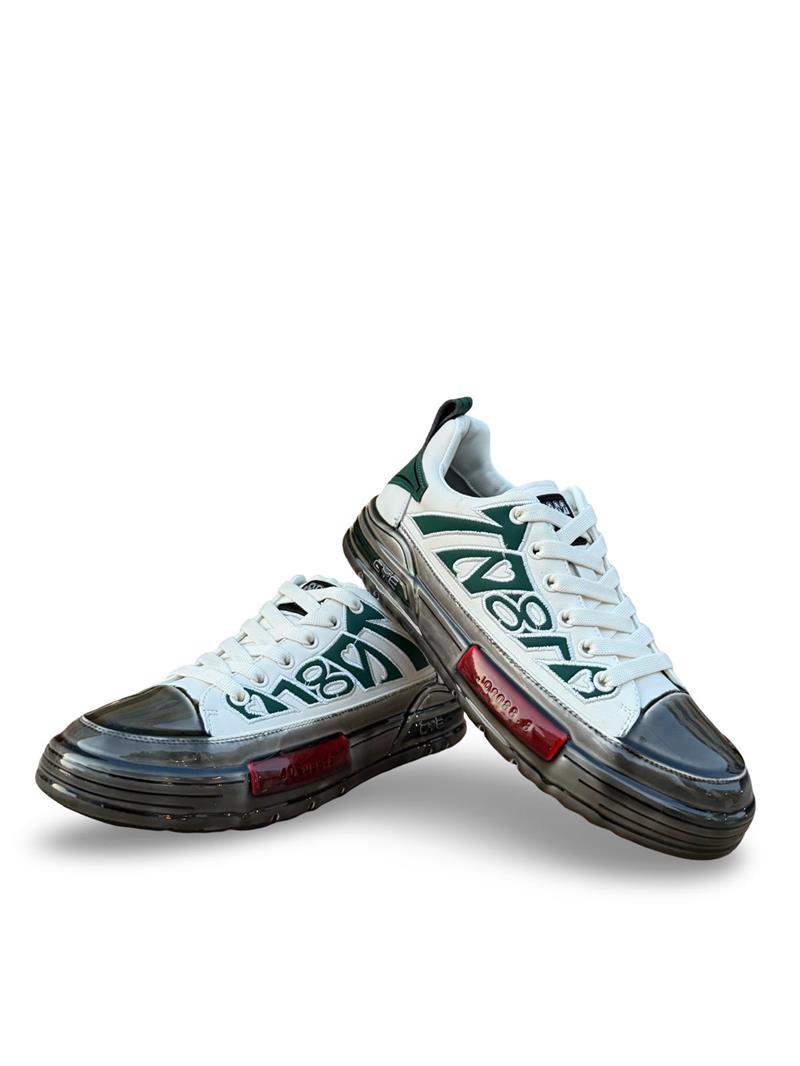 Yalınayak PE056 Hakiki Deri Aır Taban Erkek Sneaker Beyaz
