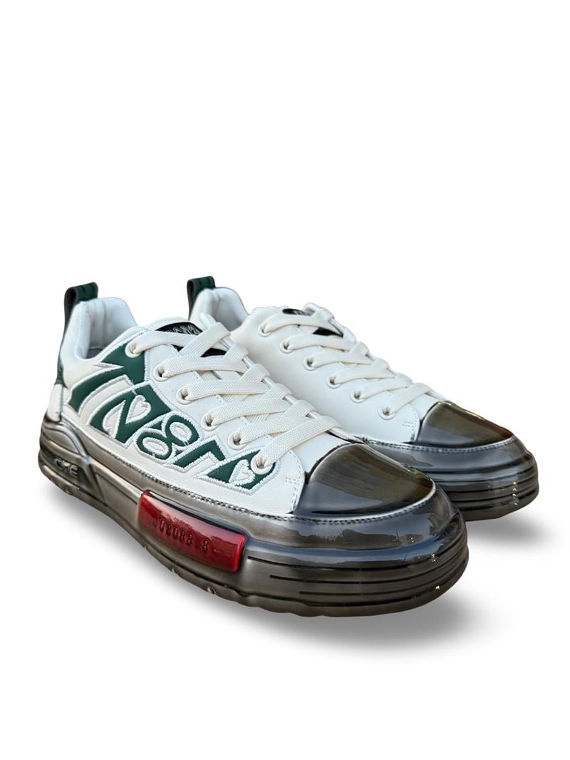Yalınayak PE056 Hakiki Deri Aır Taban Erkek Sneaker Beyaz