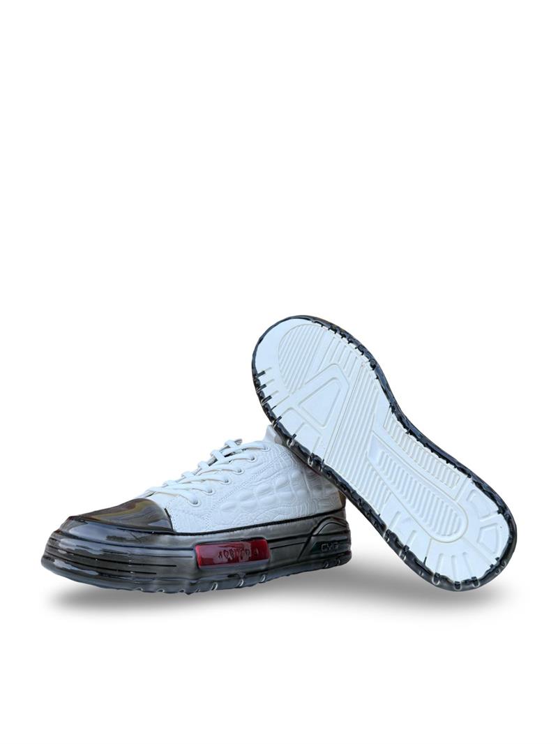 Yalınayak PE058 Hakiki Deri Aır Taban Erkek Sneaker Beyaz