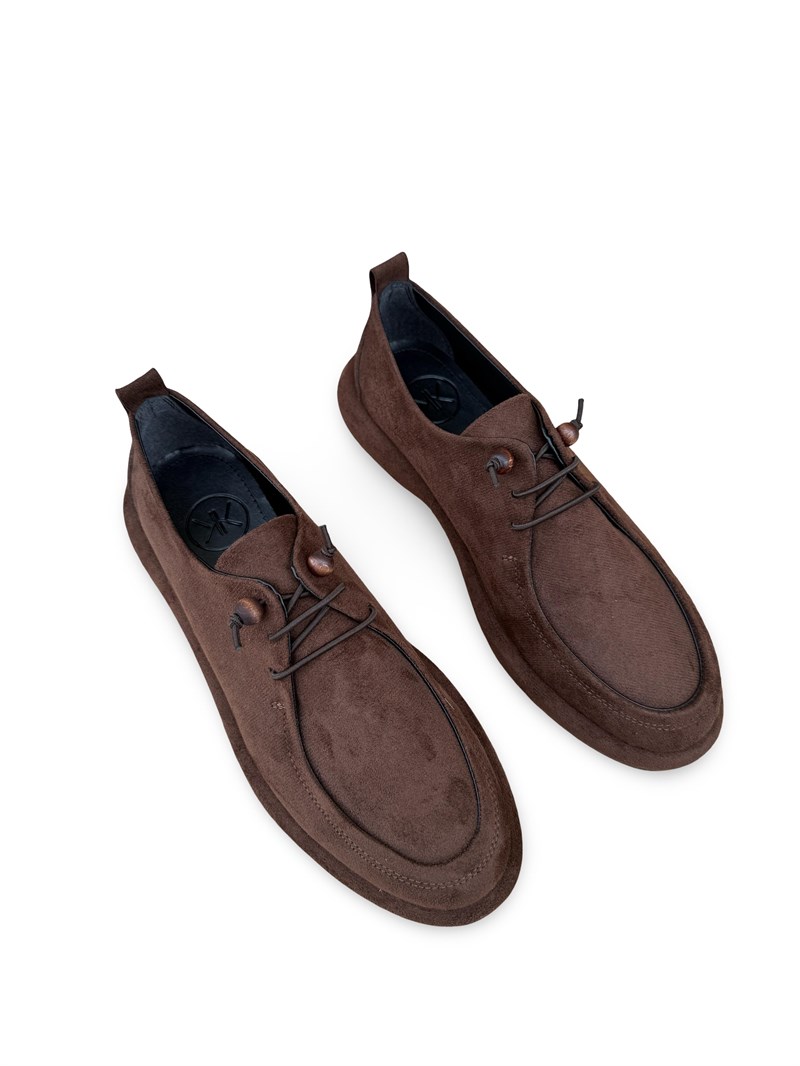 Yalınayak Prt1615 Süet Kadın Loafer Ayakkabı Kahve Süet