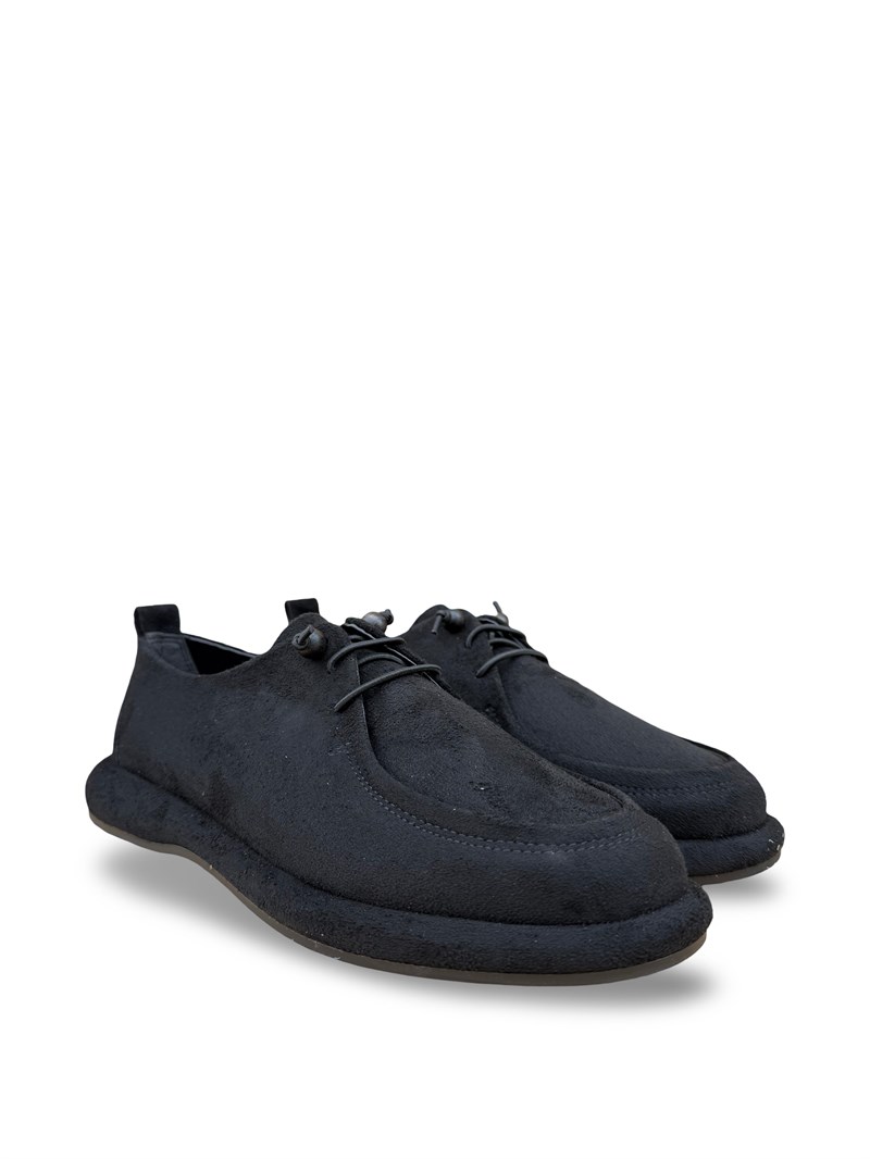 Yalınayak Prt1615 Süet Kadın Loafer Ayakkabı Siyah Süet