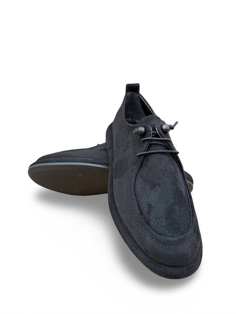 Yalınayak Prt1615 Süet Kadın Loafer Ayakkabı Siyah Süet
