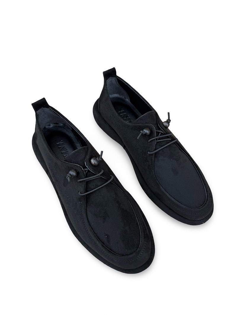 Yalınayak Prt1615 Süet Kadın Loafer Ayakkabı Siyah Süet