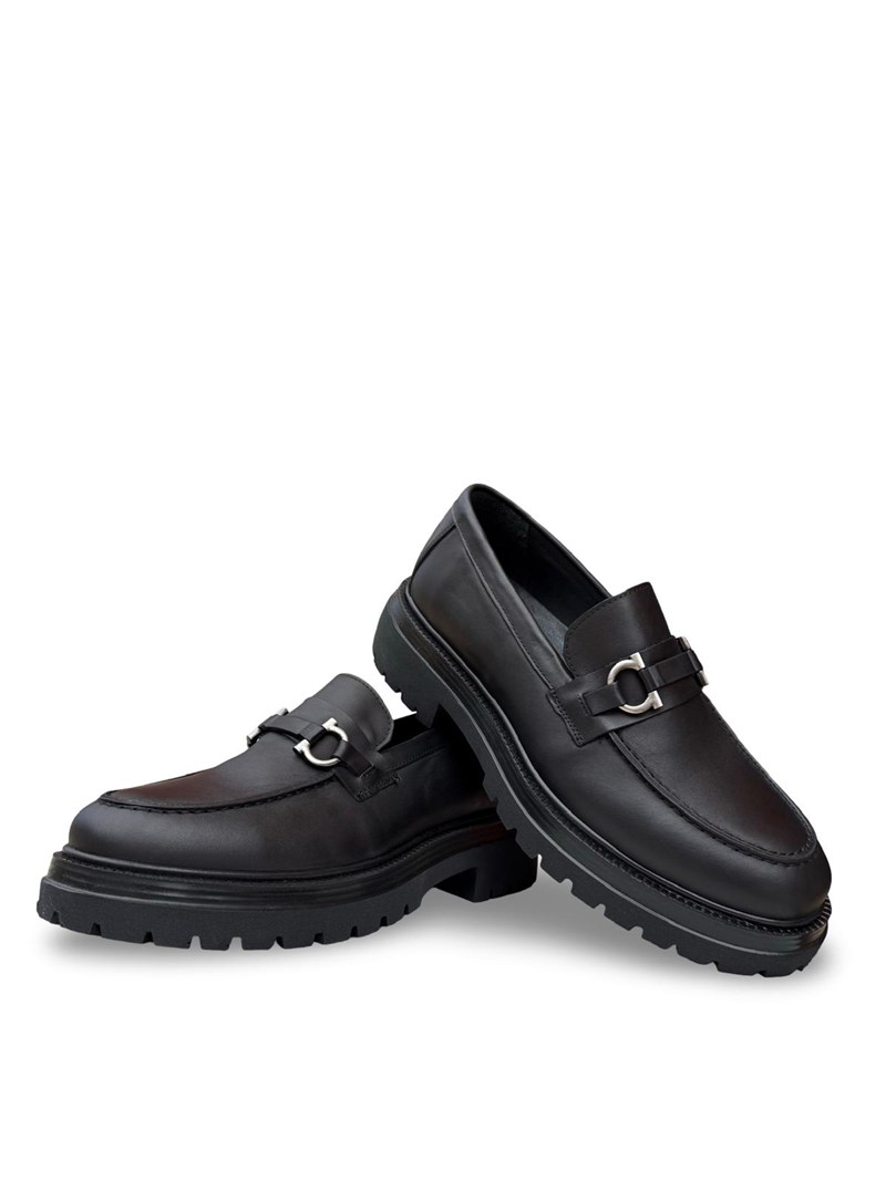 Yalınayak Rg1552-1 Hakiki Nubuk Deri Erkek Loafer Siyah