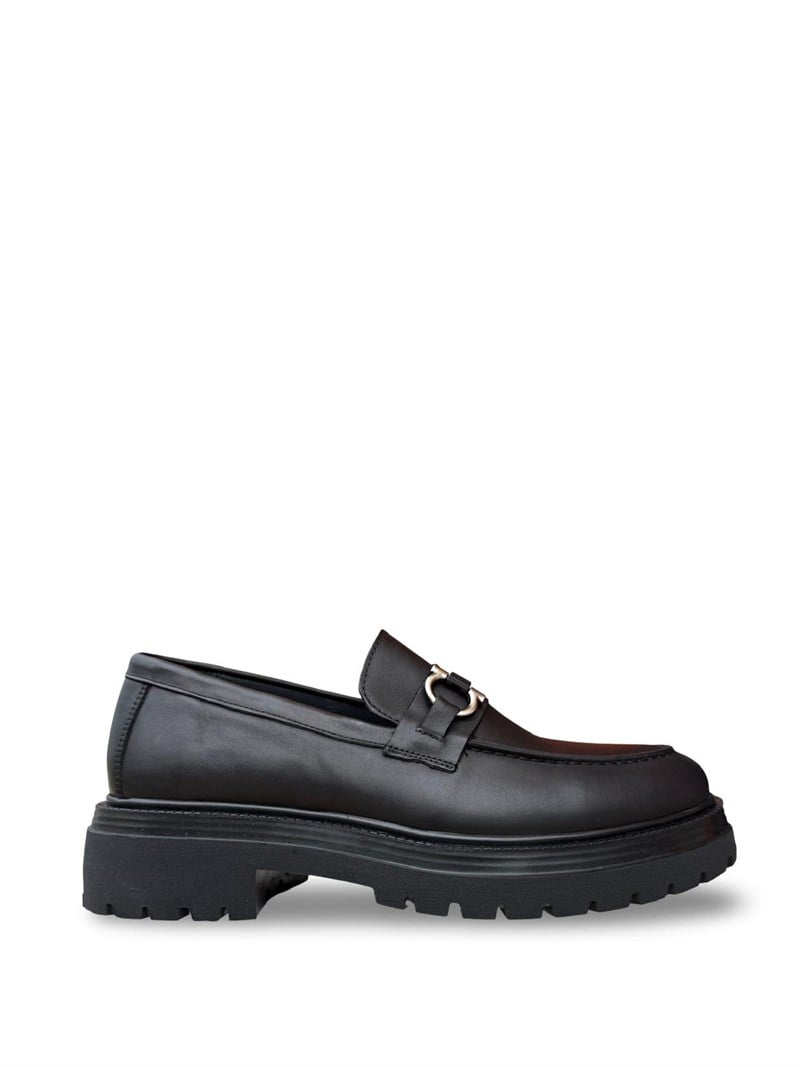 Yalınayak Rg1552-1 Hakiki Nubuk Deri Erkek Loafer Siyah
