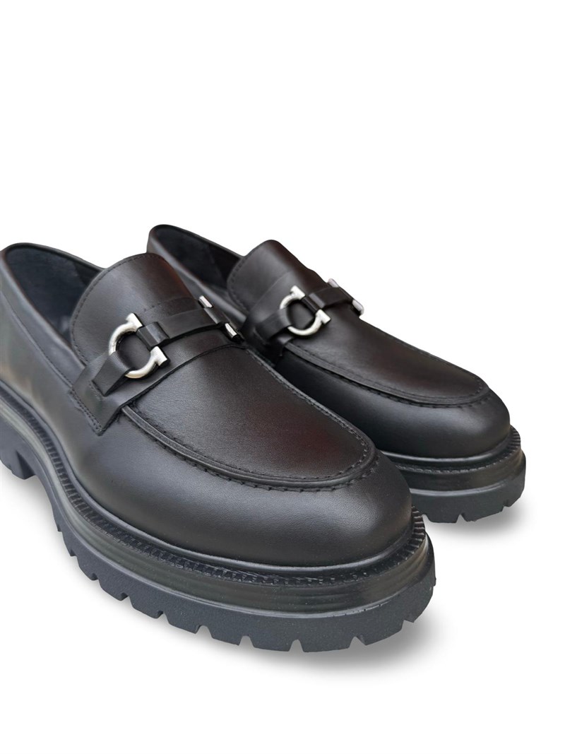 Yalınayak Rg1552-1 Hakiki Nubuk Deri Erkek Loafer Siyah