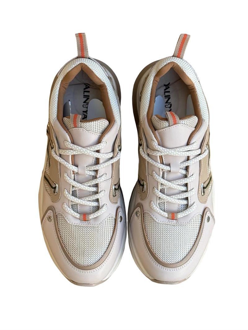 Yalınayak Sms30174 Kadın Sneakers Ayakkabı Bej Vizyon