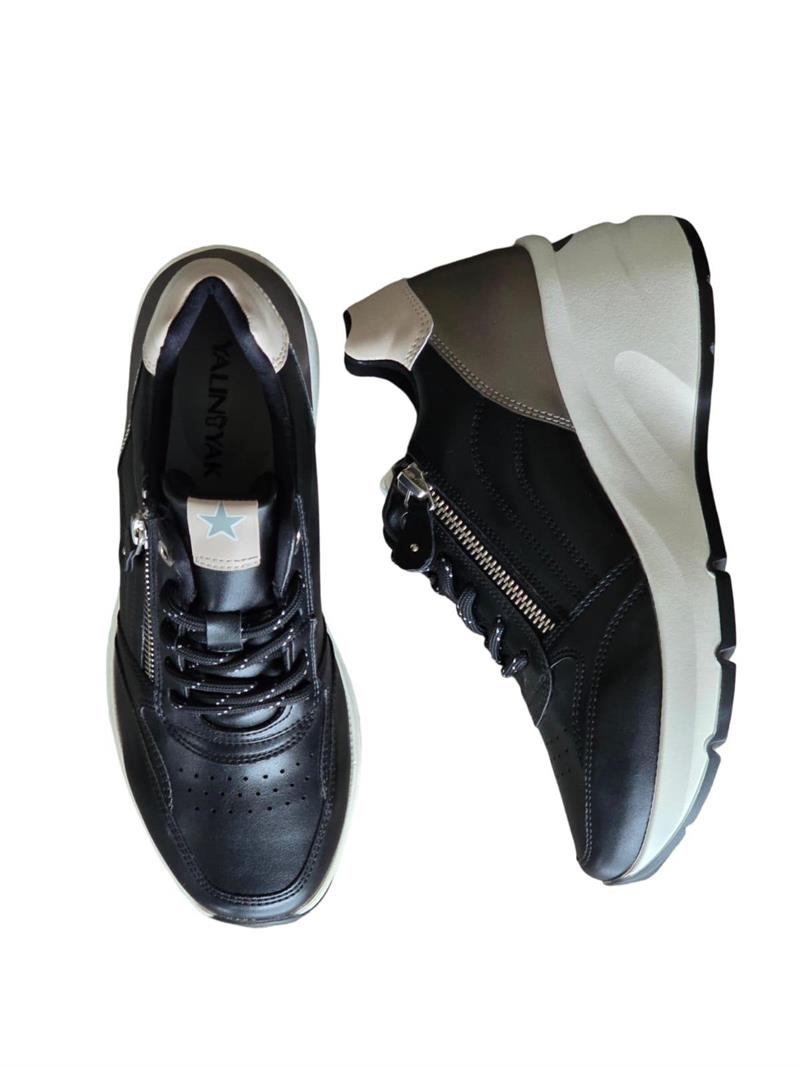 Yalınayak Sms62159 Dolgu Kadın Spor Sneaker Siyah