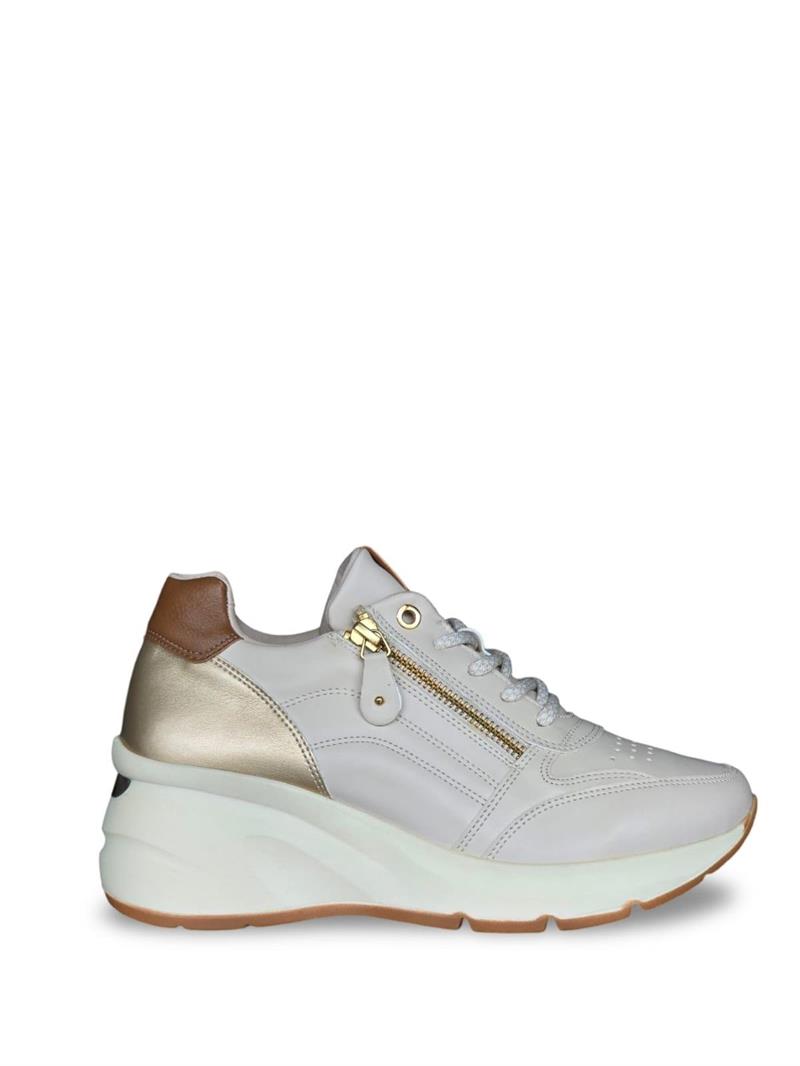 Yalınayak Sms62159 Dolgu Kadın Spor Sneaker Bej