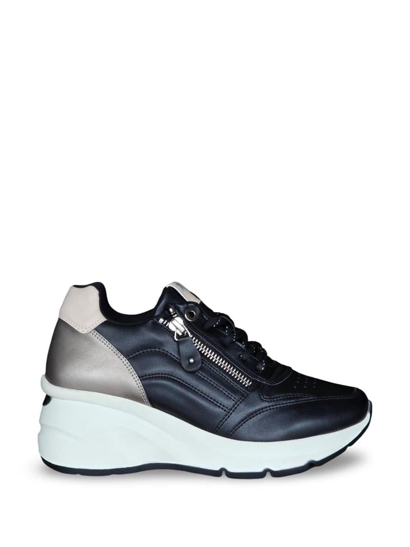 Yalınayak Sms62159 Dolgu Kadın Spor Sneaker Siyah