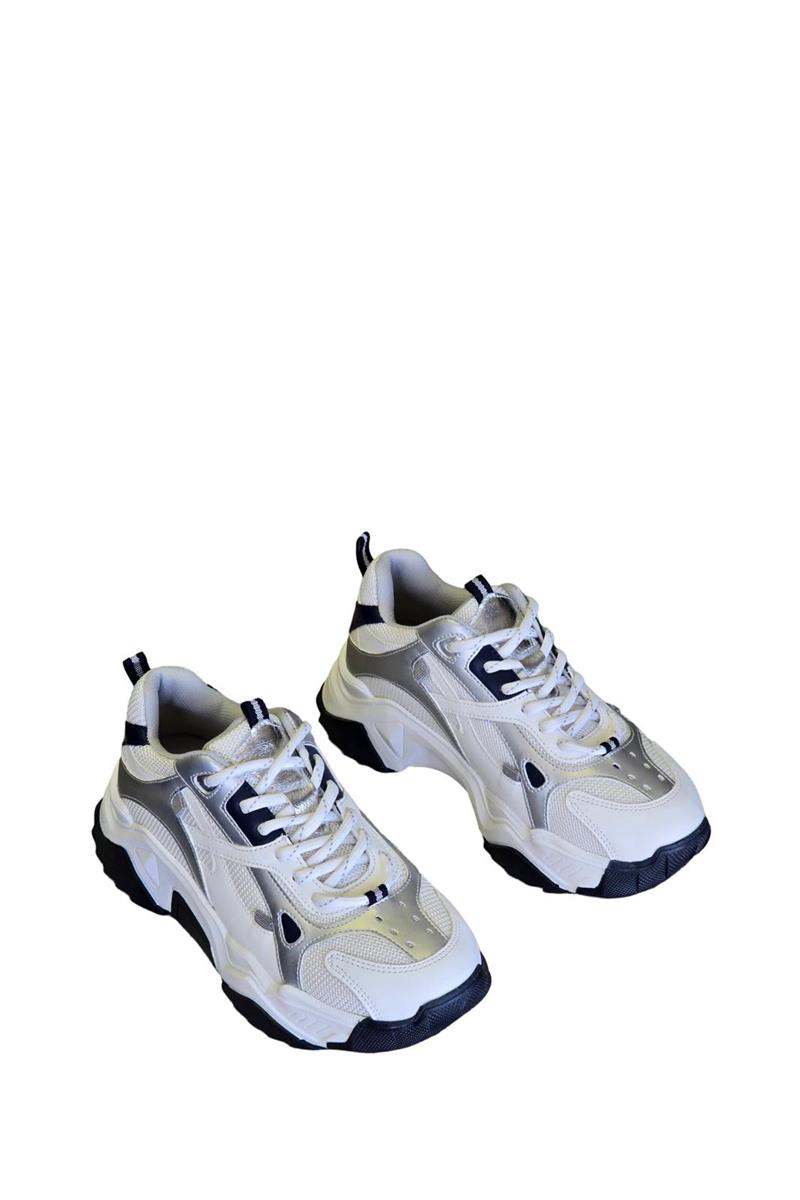 Yalınayak Sms65137 Kadın Sneakers Ayakkabı Beyaz Laci