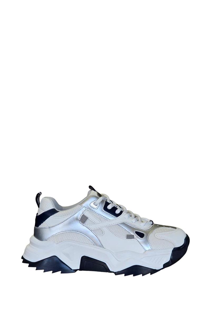 Yalınayak Sms65137 Kadın Sneakers Ayakkabı Beyaz Laci