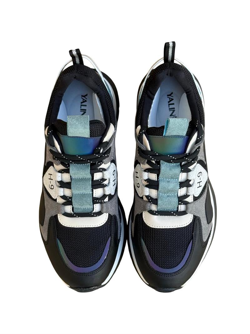 Yalınayak Sms72121 Kadın Spor Sneaker Siyah Yeşil