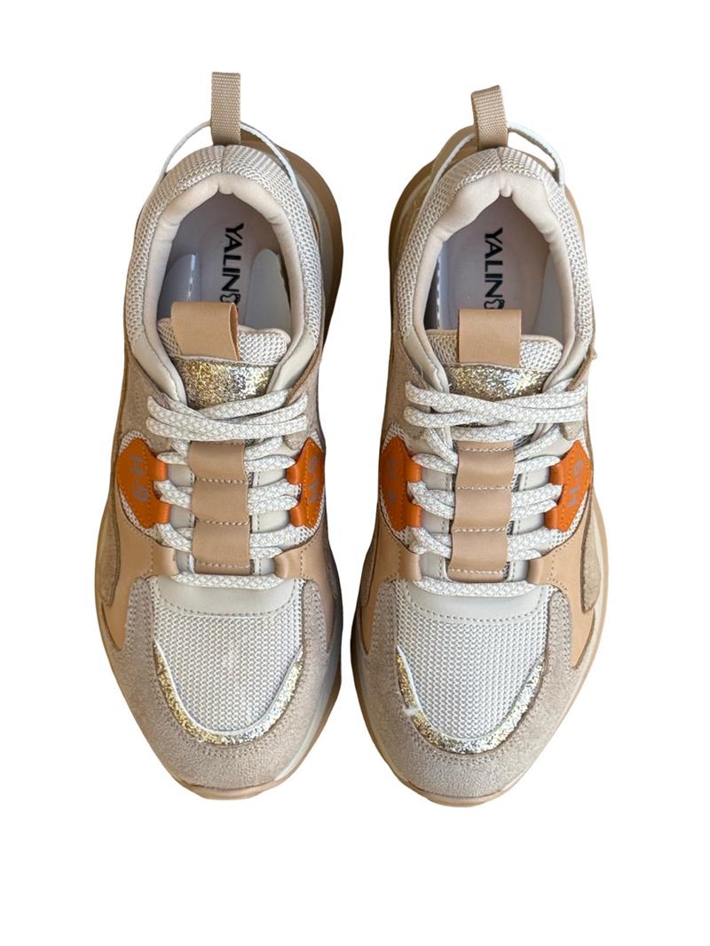 Yalınayak Sms72121 Kadın Spor Sneaker Bej Taba