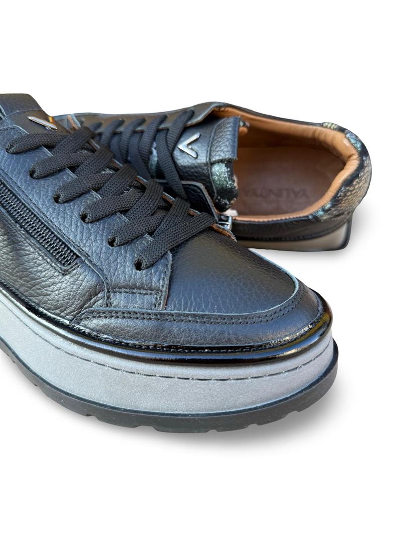 Yalınayak Vg3066 Hakiki Deri Eva Taban Kadın Comfort Sneaker Siyah