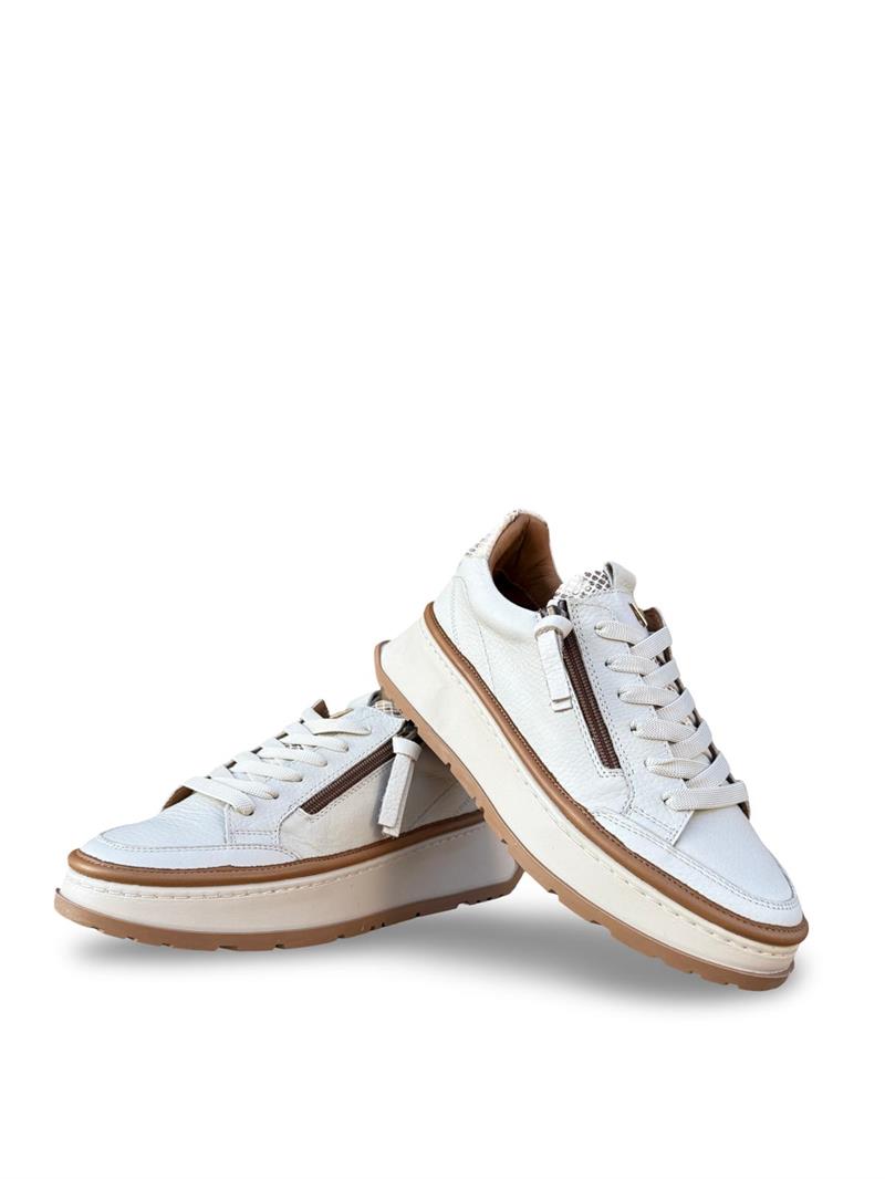Yalınayak Vg3066 Hakiki Deri Eva Taban Kadın Comfort Sneaker Bej