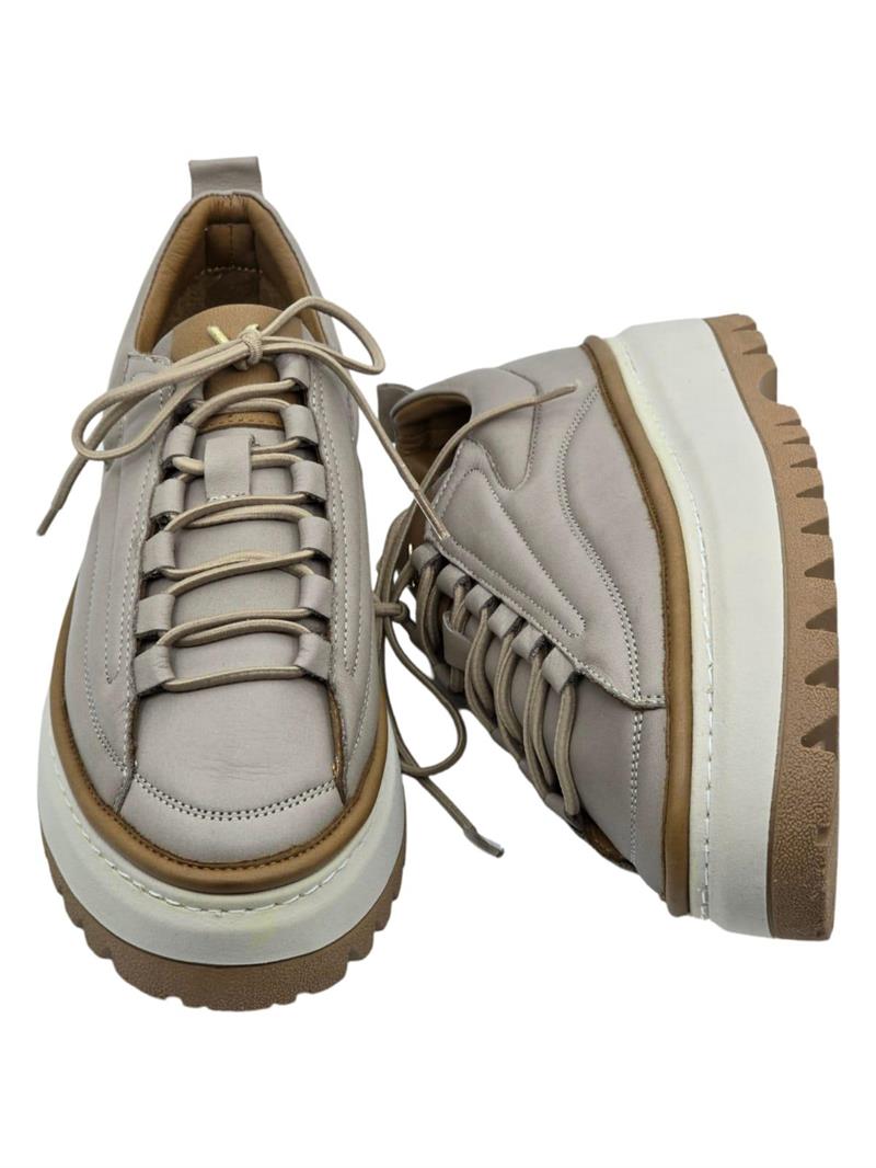 Yalınayak Vg3110 Hakiki Deri Eva Taban Kadın Comfort Sneaker Nut