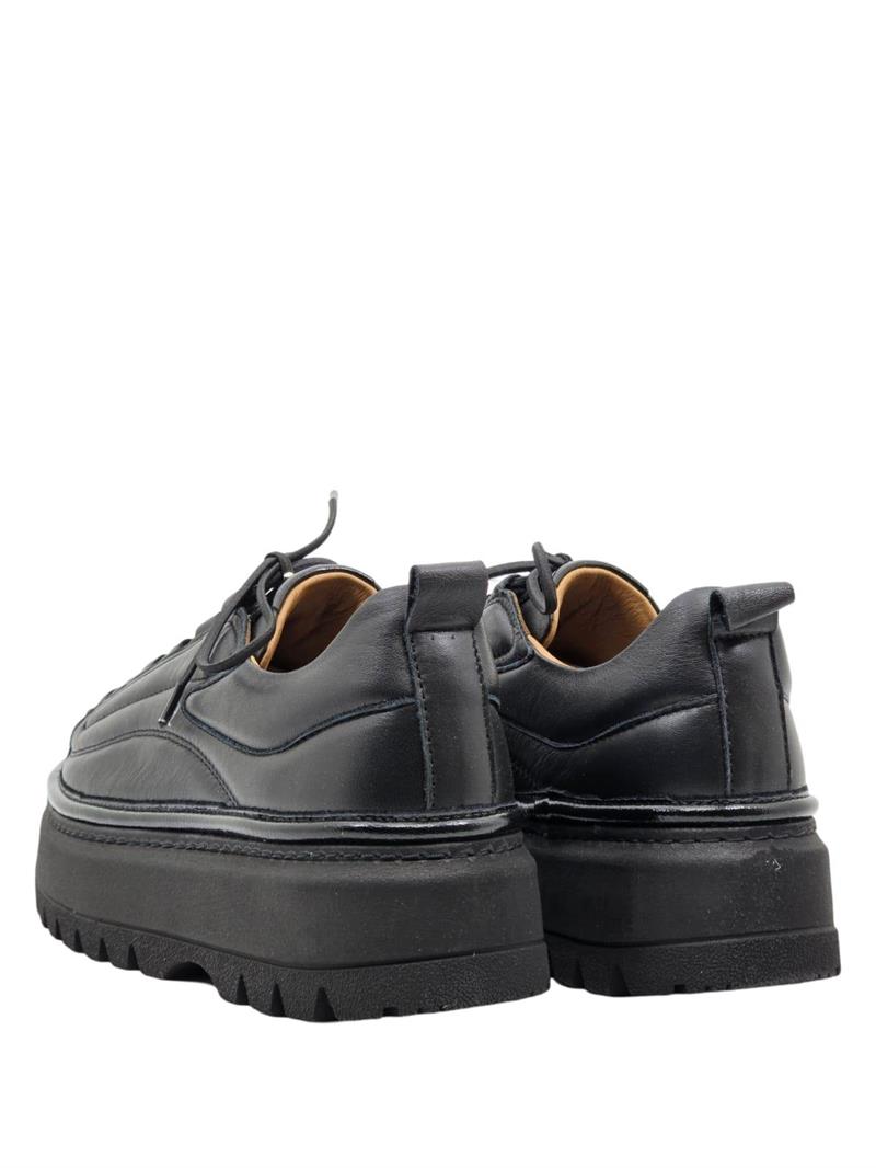 Yalınayak Vg3110 Hakiki Deri Eva Taban Kadın Comfort Sneaker Siyah