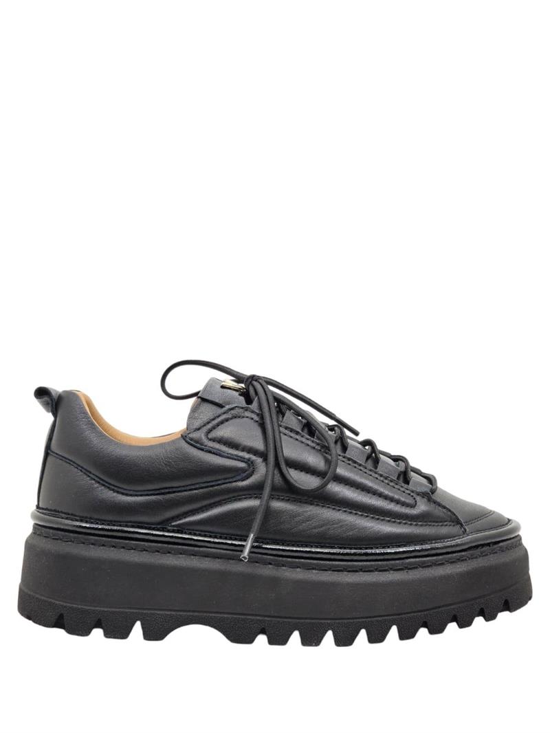 Yalınayak Vg3110 Hakiki Deri Eva Taban Kadın Comfort Sneaker Siyah