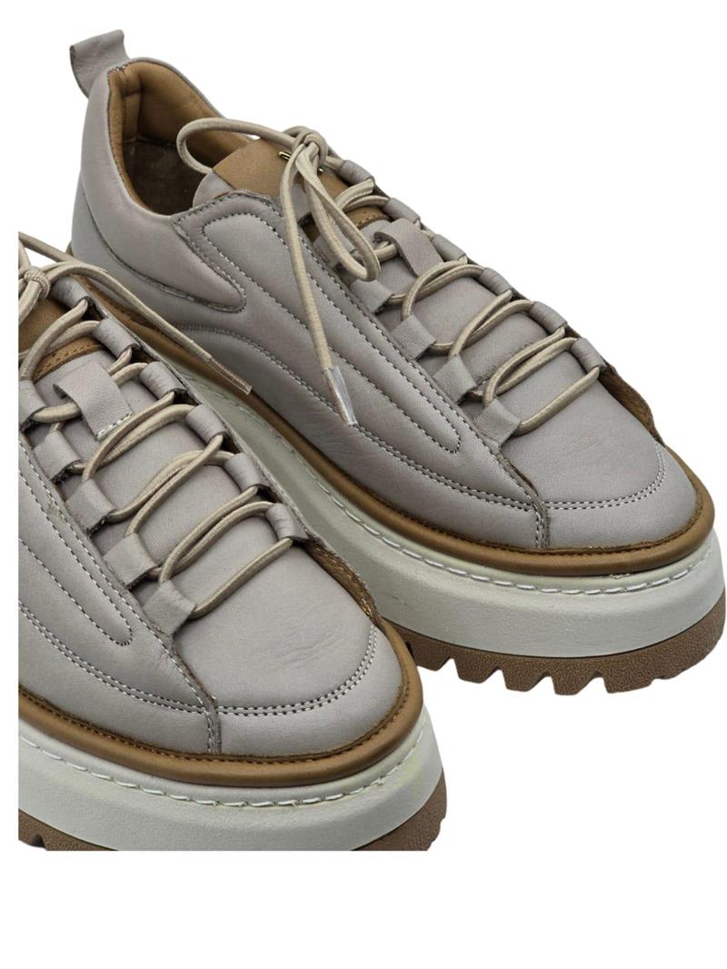 Yalınayak Vg3110 Hakiki Deri Eva Taban Kadın Comfort Sneaker Nut