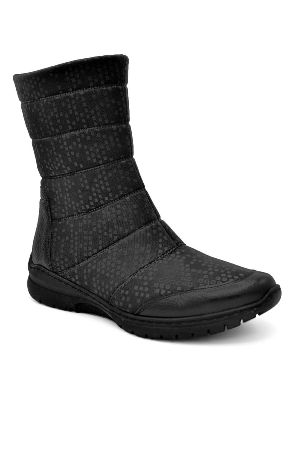 Ebru Comfort 19205 Özel Üretim Ortopedik Bayan Bot Siyah