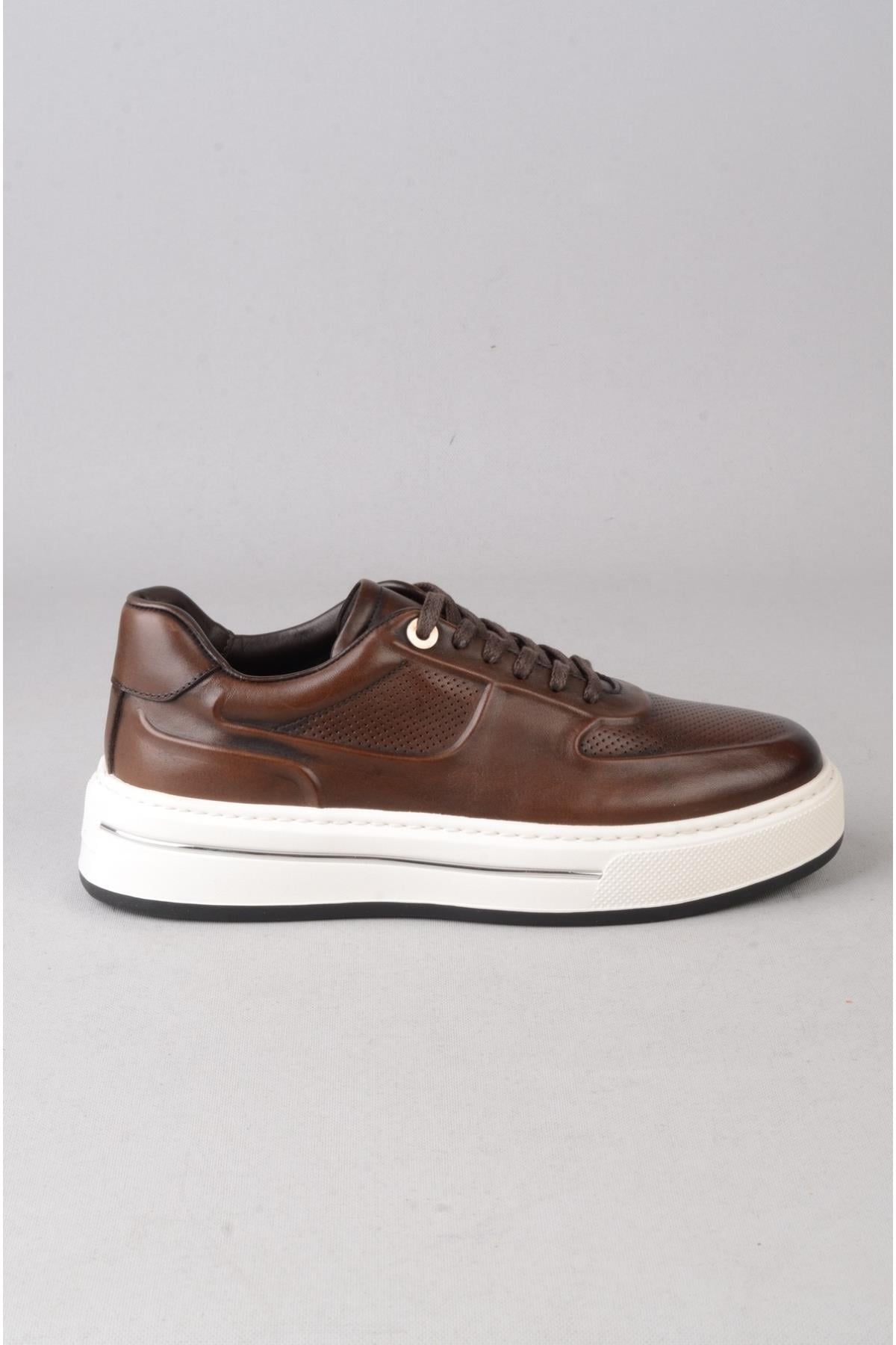 KMC 3333 HAKİKİ DERİ ERKEK CASUAL AYAKKABI KAHVE