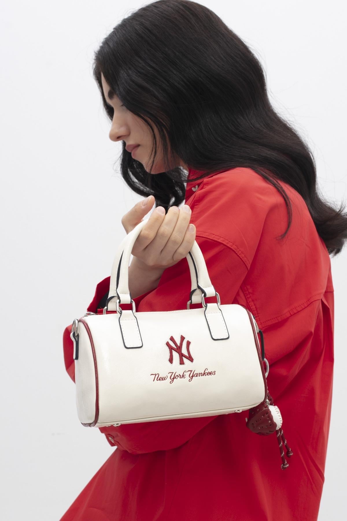 New York Yankees MLB013 El Çantası Beyaz Kırmızı