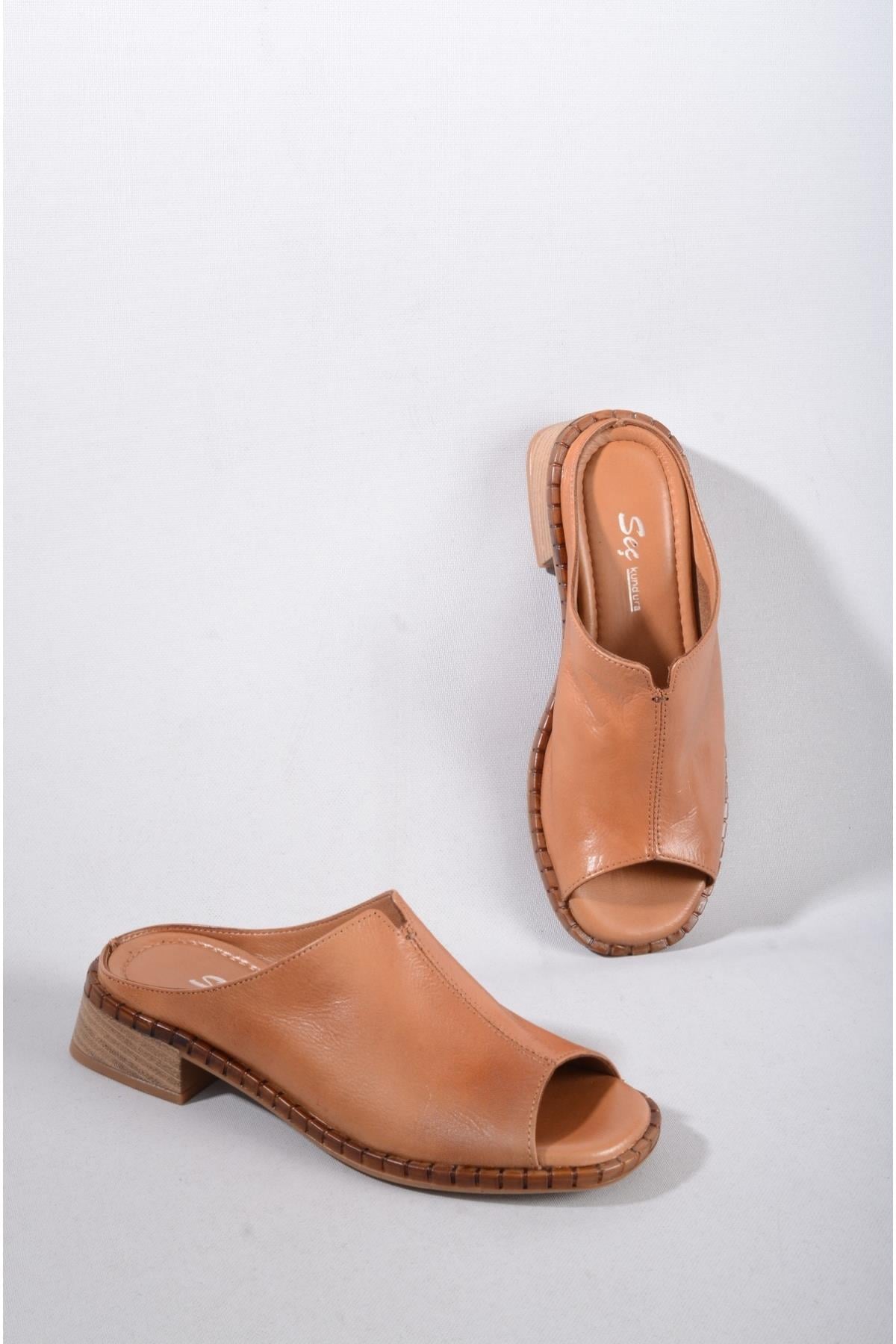 SEÇ 022 HAKİKİ DERİ KADIN TERLİK TABA