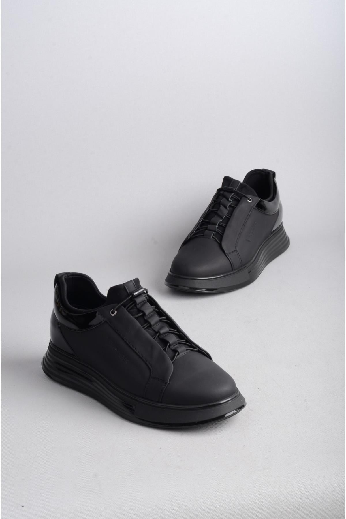 SEÇ 1165 HAKİKİ DERİ İTHAL TABAN ERKEK SNEAKERS SİYAH