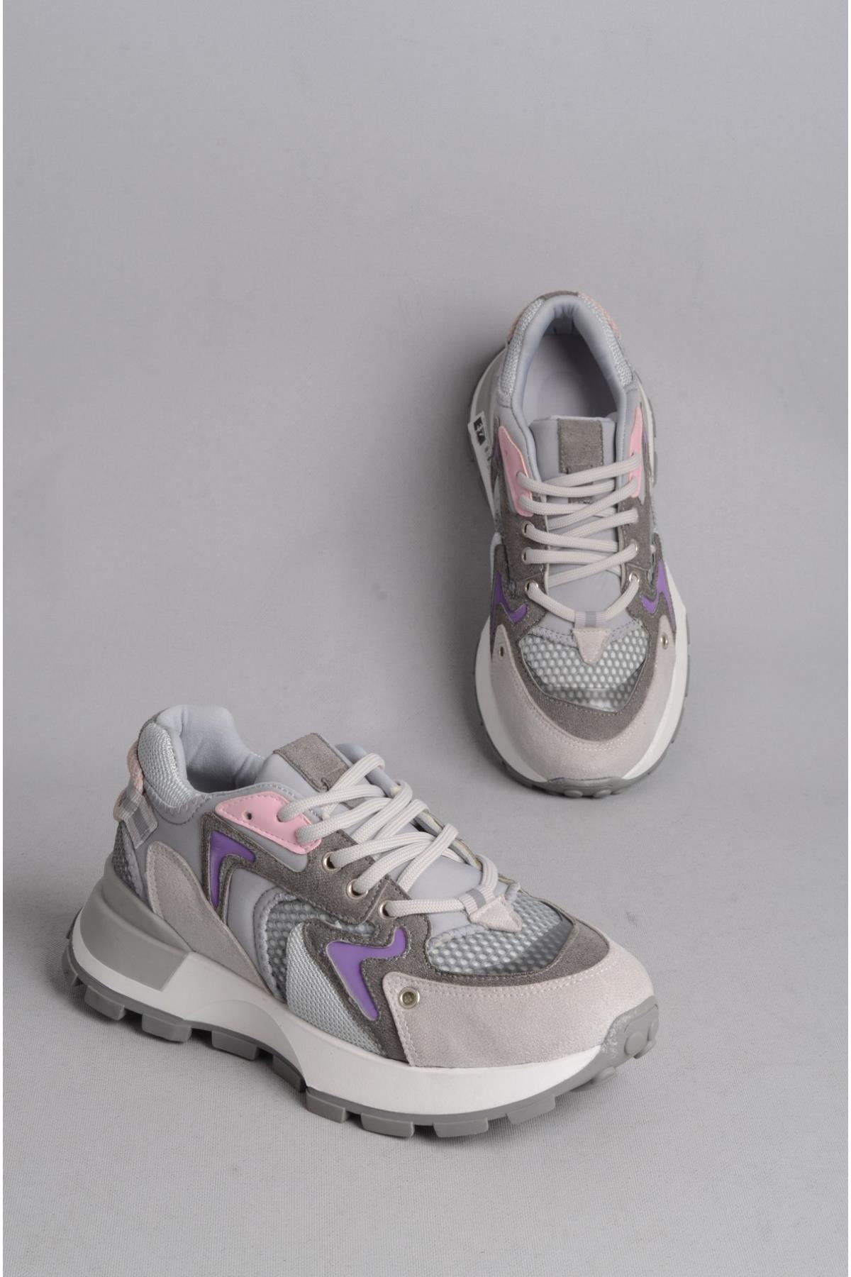 SEÇ 20140 KALIN TABANLI SNEAKERS GRİ