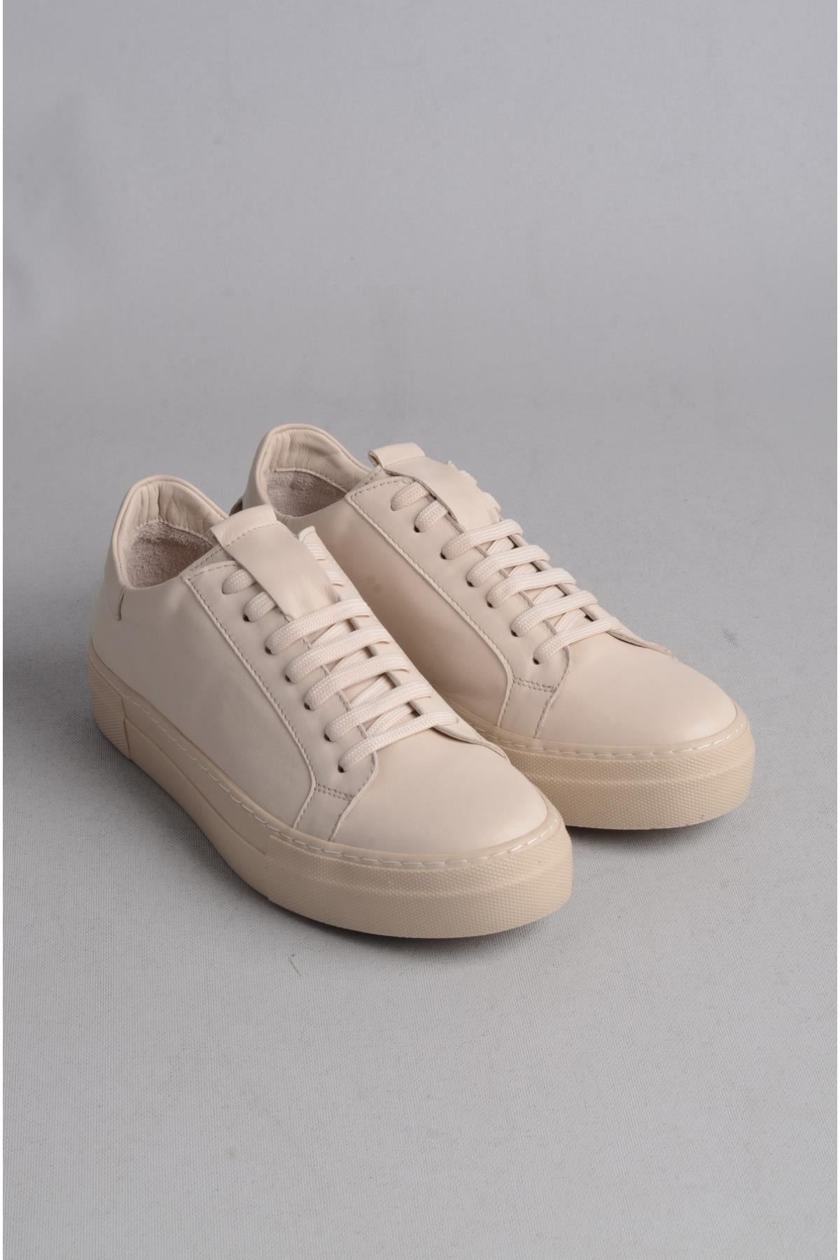 SEÇ 217 HAKİKİ DERİ SNEAKERS AYAKKABI BEJ