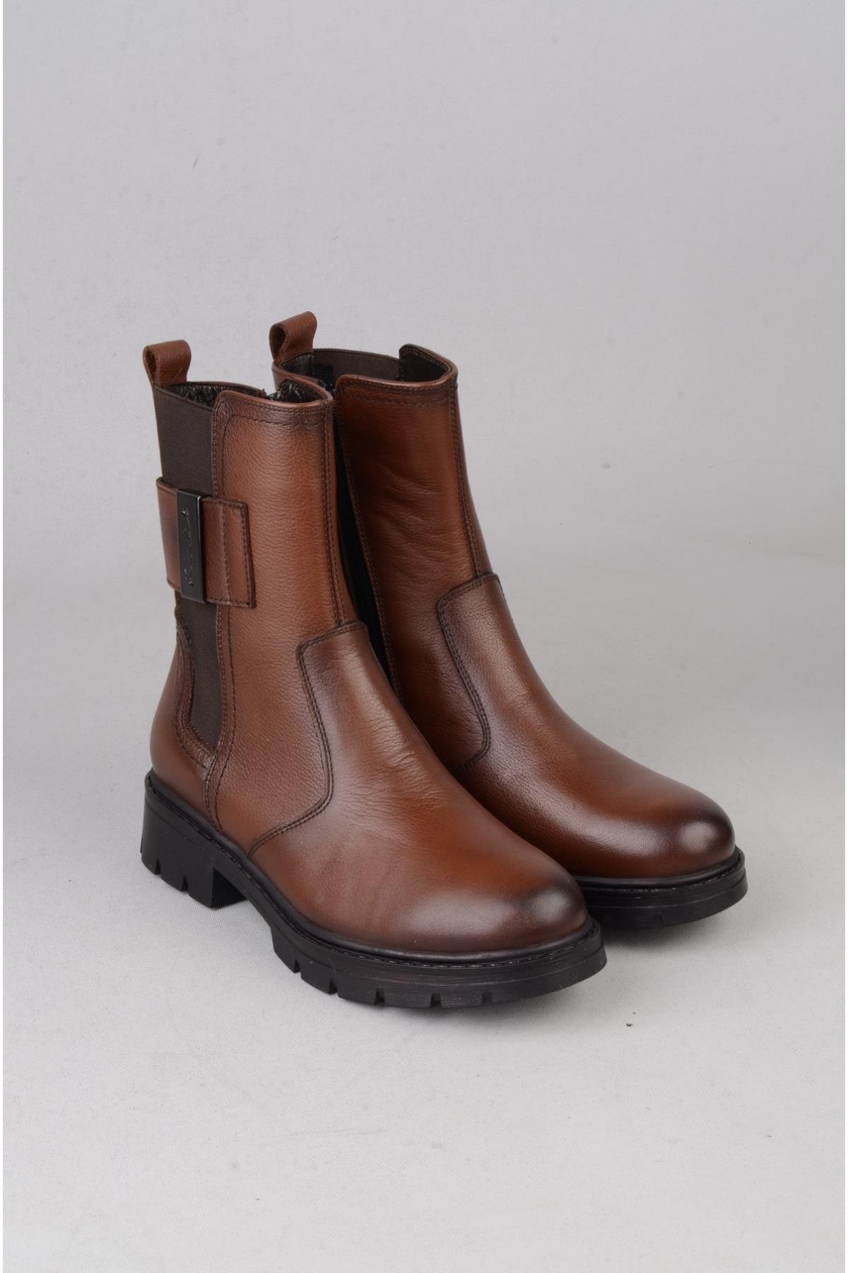 SEÇ 24123-1 HAKİKİ DERİ KADIN UZUN BOT TABA