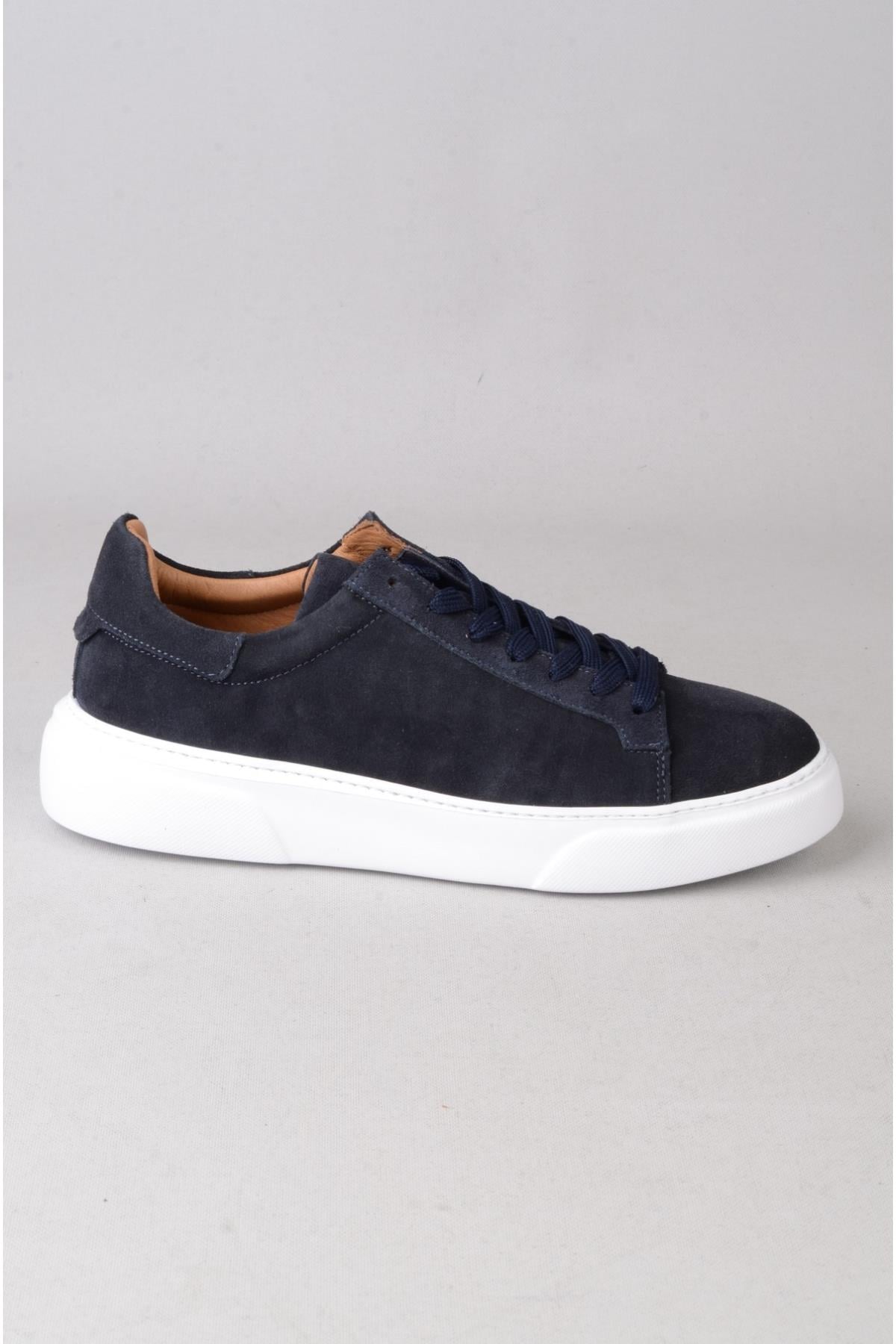 SEÇ 2501 HAKİKİ DERİ ERKEK SNEAKERS AYAKKABI LACİVERT SÜET