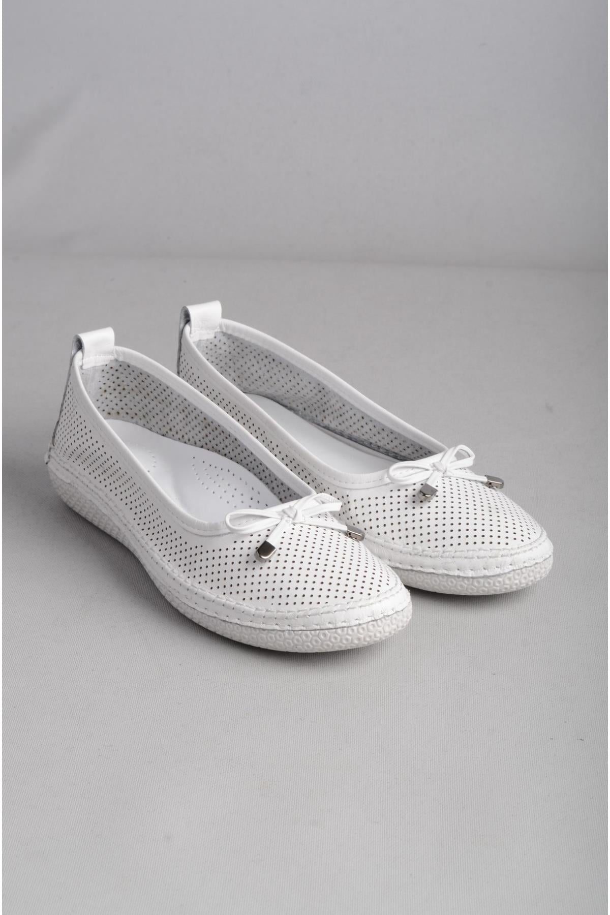 SEÇ 25047 HAKİKİ DERİ ANATOMİK KADIN AYAKKABI BEYAZ