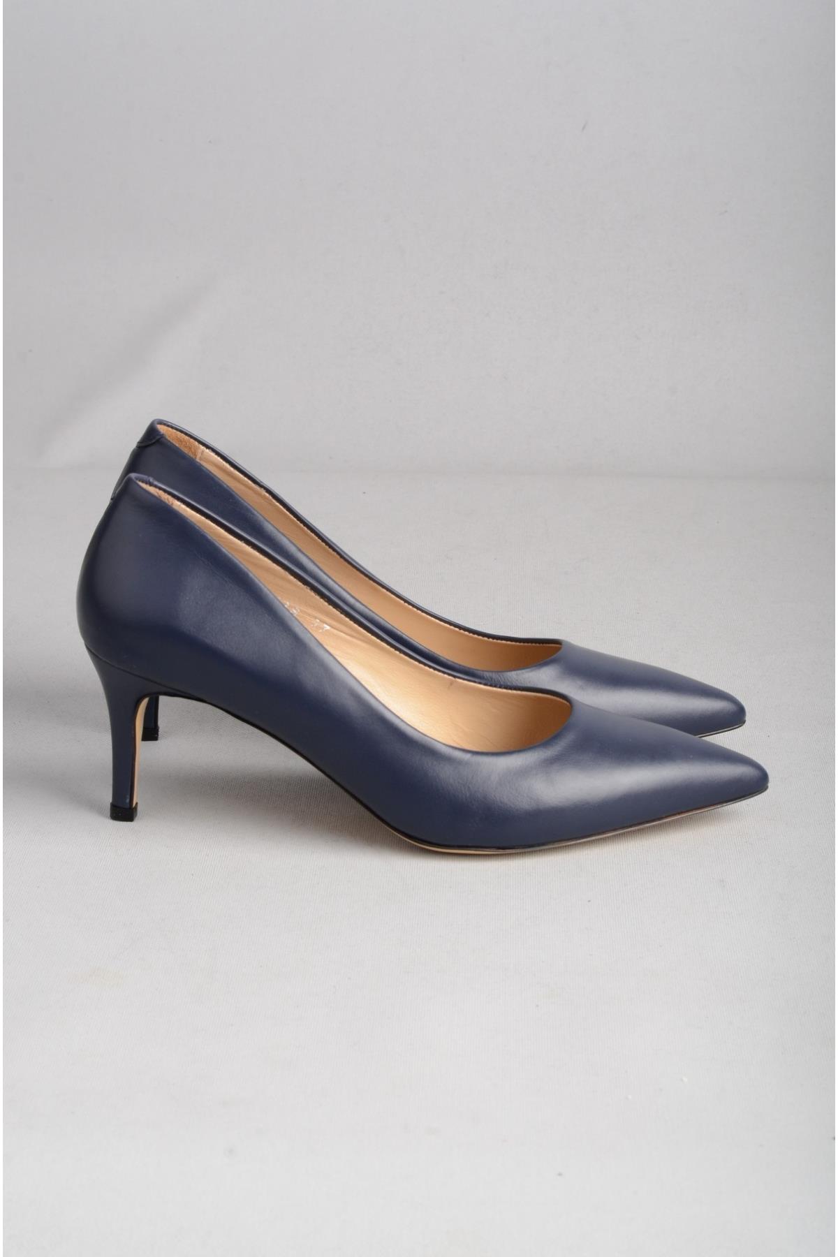 SEÇ 2578 HAKİKİ DERİ STİLETTO (Topuk Boyu: 7 cm) LACİVERT