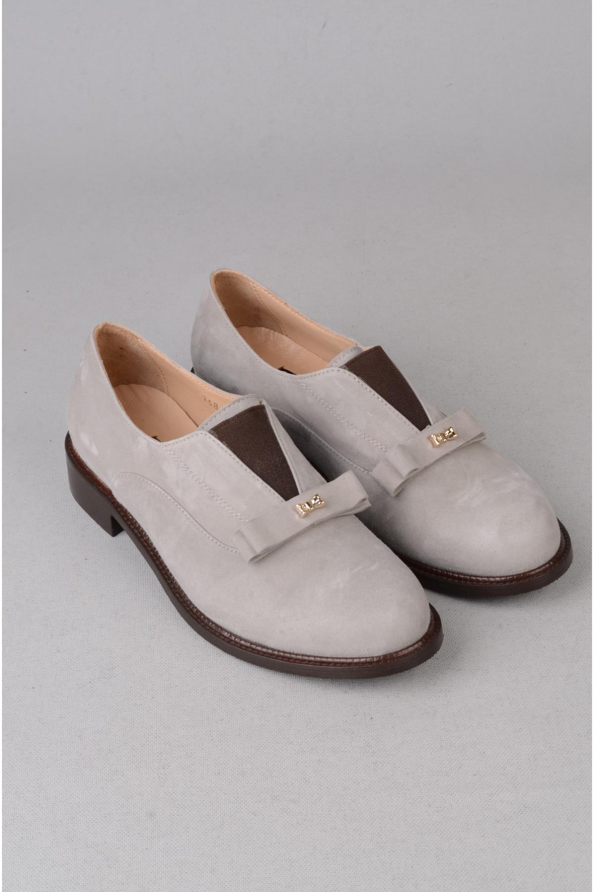 SEÇ 2584 HAKİKİ DERİ KADIN AYAKKABI GRİ SÜET