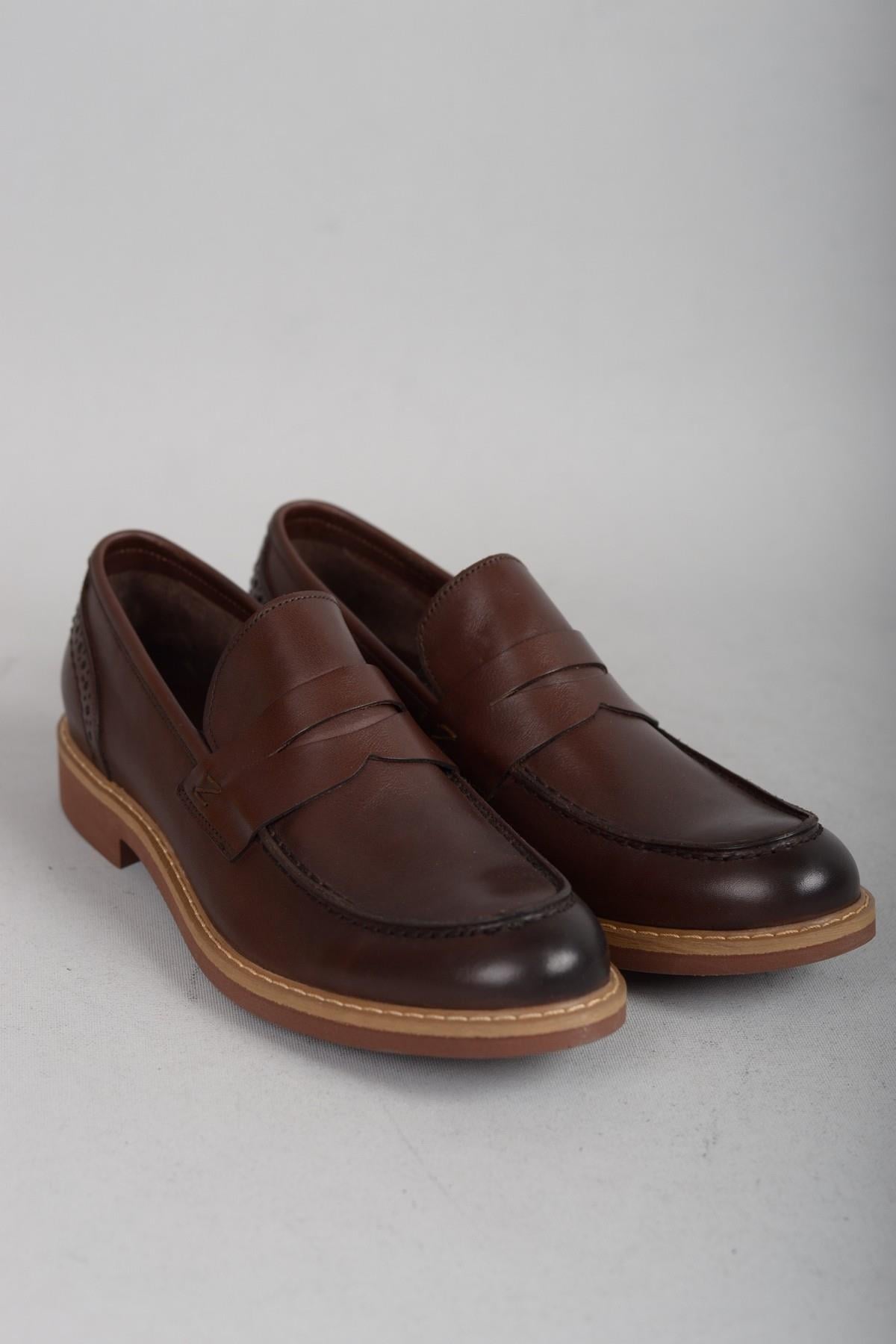 SEÇ 2654 LOAFER HAKİKİ DERİ ERKEK AYAKKABI KAHVE