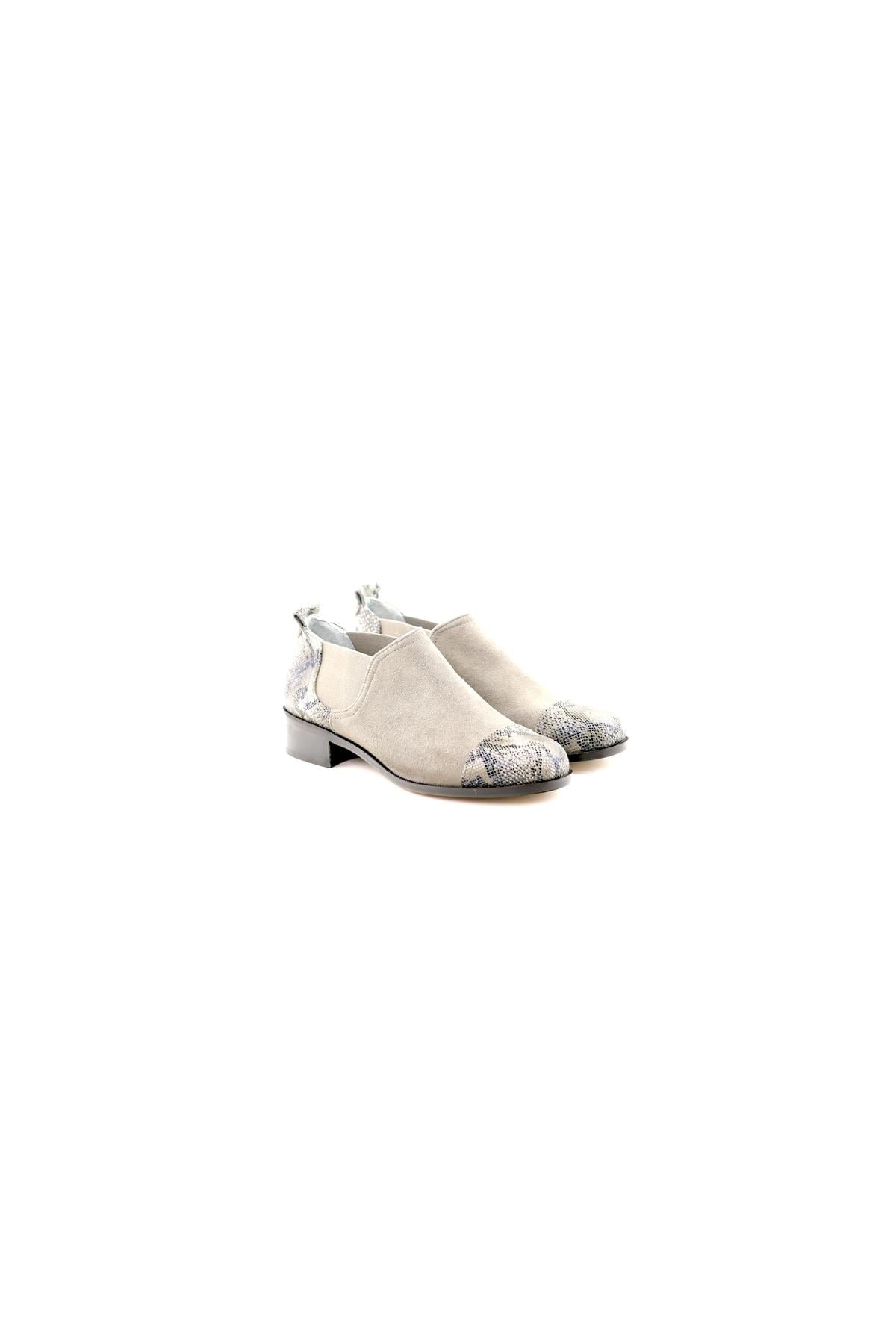 SEÇ 273 HAKİKİ KÖSELE ÖZEL ÜRETİM KADIN AYAKKABI (Topuk Boyu: 3,5cm) VİZON SÜET